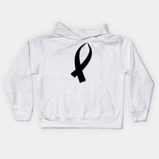 Awareness Ribbon Black Kids Hoodie